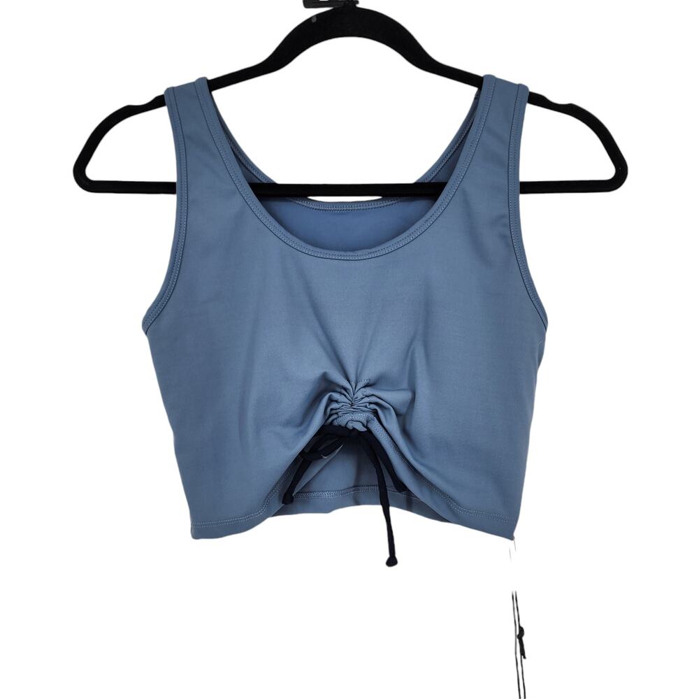 Revolve Strut This The Avalon Powder Blue Ruched Sports Bra Size Medium